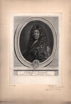 Item #70-1627 Philippe Quinault. (B&W engraving). Gerard Edelinck, Engraver