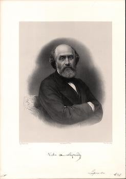 Pierre Petit (Photo.); Lemoine (Artist) - Victor de Laprade. (B&W Engraving)