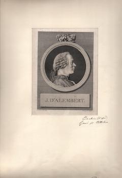 Item #70-1742 J. D'Alembert. (B&W engraving). C. N. Cochin, L. J. Cathelin, Artist, Engraver