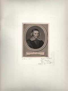 Item #70-1753 Pierre Dupuy. (B&W engraving). 18th Century French Artist