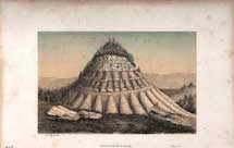 Item #70-1855 Montagne-Pyramide. (Antique color book engraving of natural hill). Auguste Joliet