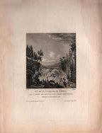 Item #70-1856 Vue de la Cataracte de Cohoes sur la rivi&egrave;re des Mohawks dans l'am&eacute;rique septentrionale. (A view of the great Cohoes Falls, on the Mohawk River, the fall about seventy feet, the river near a quarter mile broad) (B&W engraving). Filhol, Engraver.