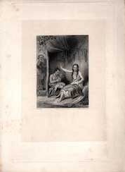Item #70-1859 Native American scene (B&W engraving). Staal, Ferds Delannoy, Artist, Engraver.