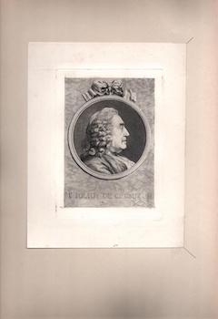 Item #70-2221 Prosper Jolyot de Crébillon. (B&W engraving). Charles Nicolas Cochin fils, Claude...