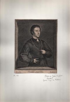 Item #70-2225 Petrus Aretinus. (B&W engraving). Titian, Pieter de Jode II, Artist, Engraver