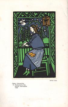 Item #70-2328 Oskar Kokoschka: Postcard for the Wiener Werkstatte 1908. 20th Century Artist