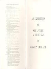 Item #70-3373 An exhibition of Sculpture & Drawings by Gaston Lachaise. (Announcement for...