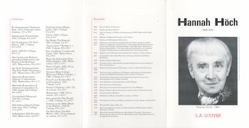 Hanna Hch; Frank Whitford; L.A. Louver Gallery - Hannah Hch, 1889-1978 : Exhibition: January 31-February 25, 1984. (Announcement for an Exhibition. )