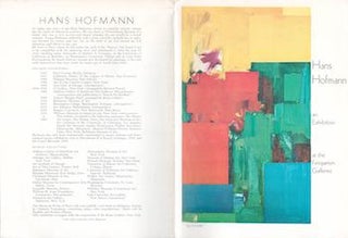 Item #70-3475 Hans Hofmann : an exhibition at the Feingarten Galleries. (Catalogue of an...