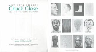 Item #70-3484 Artist's Choice : Chuck Close ; Head-on/ the modern portrait. (Catalog of an...