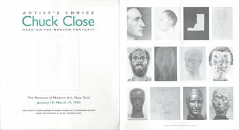 Item #70-3484 Artist's Choice : Chuck Close ; Head-on/ the modern portrait. (Catalog of an exhibition held at the Museum of Modern Art, New York, Jan. 10-Mar. 19, 1991.). Chuck Close, Kirk Varnedoe, Museum of Modern Art, N. Y. New York.