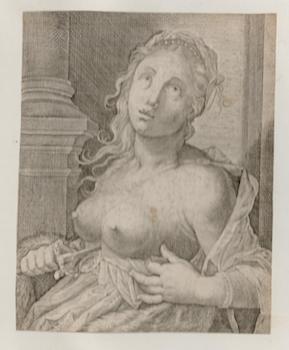 Item #71-0110 Lucretia committing suicide. After, Aegisius Sadeler II, Flemish