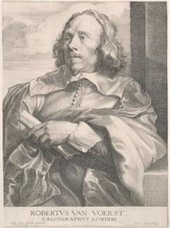 Item #71-0786 Portrait of Robert van Voerst (1593-1636, Dutch engraver), from Gillis Hendricx’s...