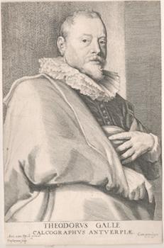 Item #71-0788 Portrait of Theodor Galle (1571-1633, Flemish engraver), from Gillis Hendricx’s...