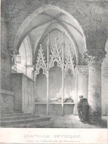 Item #71-0940 Chapelle Gothique. Dans la Cathedrale de Strasbourg. Nicolas . Chapuy, Drawn