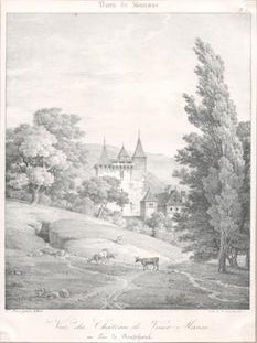 Item #71-0948 Vue du Chateau de Vaux-Marcu au Lac de Neuchatel, from Vues de Suisse. C....