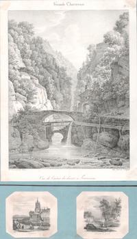Item #71-0949 Vue de la l’entree du desert a Tourvoirie, from Grande Chartreuse. With two small...