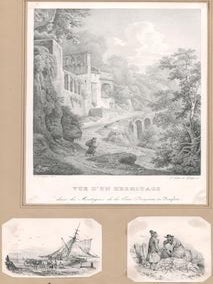 Item #71-0953 Vue d’un Hermitage dans les Montagnes de la Cava, Royaume de Naplea. With two...