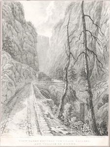 Item #71-0956 View Taken Between the Grand Gallery, and Village of Gondo, Simplon Pass Road...