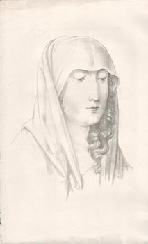 Item #71-0995 La Tete de la Vierge. 19th Century European Artist