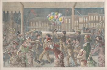 Item #71-1006 Louisiana - Christmas Eve in the City of New Orleans. 19th Century American Artist.