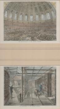 Item #71-1007 The Reading-Room of the British Museum; The Book-Cases at the British Museum. F. Watkins, Swain, After, Engraver.