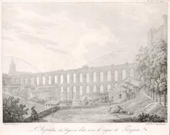 Bacler d'Albe, Louis Albert (Artist); G. Engelmann (Lithographer) - L'Acqueduc de Segevie Bati Sous le Regne de Trajan