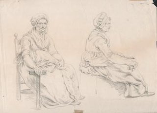 Item #71-1233 Studies of a Cleaning Woman. Anonymous Artist, 19th century British