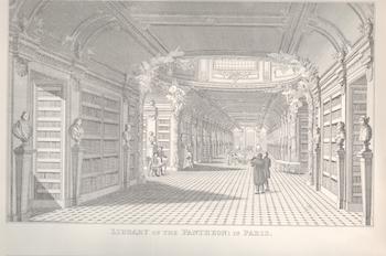 Item #71-1240 Library of the Pantheon: in Paris. Anonymous Artist, 19th Century European artist.