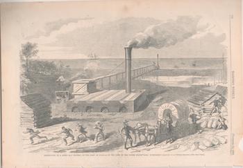 Item #71-1417 Destruction of a Salt Factory, on the Coast of Florida, by the Crew on the United States Bark “Kingfisher”. From November 15, 1862 issue of Harper’s Weekly. Harper’s Weekly.