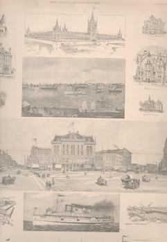 Item #71-2113 The City of Detroit and its Attractions-Some of its Public and Private Buildings, its Harbor, and its Industries. - from Photos and Sketches. Frank Leslie’s Illustrated Newspaper, 4 January 1890. 19th Century American artist.