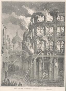 Item #71-2116 Fire at the Bookbinding Premises of Mr. Egleton, 1876. 19th Century British Engraver
