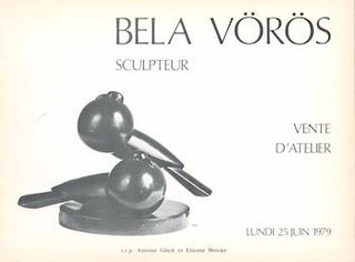 Item #71-2321 Bela Voros Sculptor-Vente d’Atelier. (Auction catalogue, Drouot, Paris, 25 June...