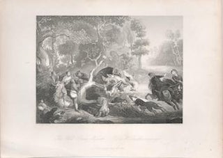 Item #71-2422 The Wild Boar Hunt. G. . After Peter Paul Rubens Brinkmann, Engraver