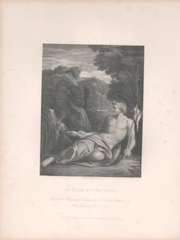 Item #71-2452 St. John at the Font. W. T. . After Annibale Caracci Fry, Engraver