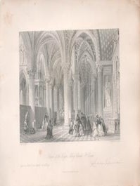 Item #71-2555 Chapel of the Virgin. Abbey Church St. Denis. James Baylis . After Thomas Allom...