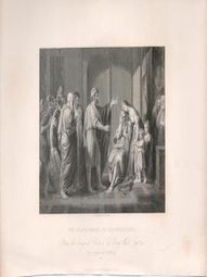 Item #71-2566 The Banishment of Cleombrotus. Thomas . After Benjamin West Garner, Engraver