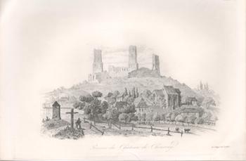 Item #71-2760 Pologne-Ruines du Chateau de Chenciny. 19th Century Engraver.