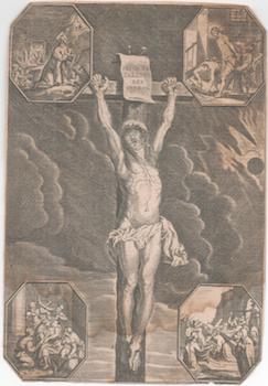 Item #71-2980 Jesus Na Zarenus Rex Judeor. 18th Century Engraver