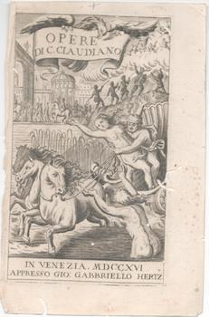 Item #71-2992 Opere di Claudio Claudiano. 18th Century Engraver