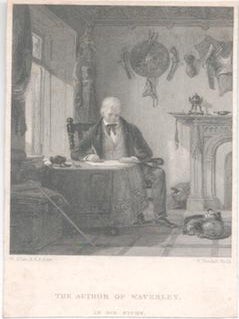 Item #71-3018 The Author of Waverley in His Study. E. Goodall, After W. Allan, Engraver