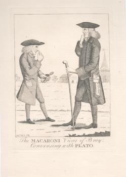 Item #71-3067 The Macaroni Vicar of Bray, conversing with Plato. 18th Century Engraver