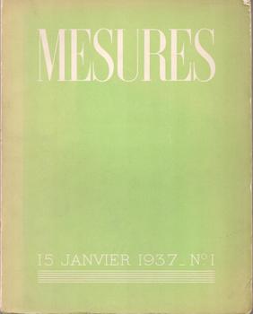 Item #71-3285 Mesures. 15 Janvier 1937. 3e annee-No. 1. Andre Breton, Paul Eluard, Herman Melville