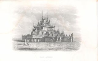 Item #71-3375 Couvent d’Amerapoura, Burma. 19th century engraver