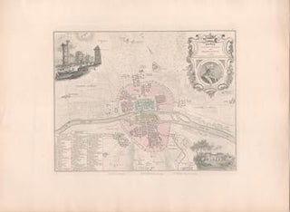 Item #71-3505 Map-Paris Tel qu’il etait a l’avenement de Philippe Auguste en 1180. 19th...