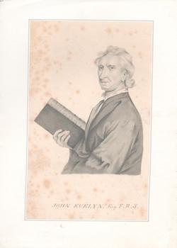 Item #71-3544 John Evelyn, Esq. F.R.S. (English writer, diarist, bibliophile and horticulturalist, 1620-1706). 17th Century Artist.