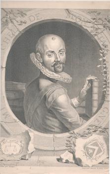 Item #71-3556 Portrait of Michel Seigneur de Montagne (French philosopher, 1533-1592). Genest,...