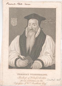 Item #71-3658 Portrait of Herbert Westphaling, Bishop of Hereford, 1585 (Anglican Bishop of...