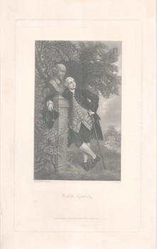 Item #71-3891 Portrait of David Garrick (English actor, 1717-1779). Sir Thomas Gainsborough, J....