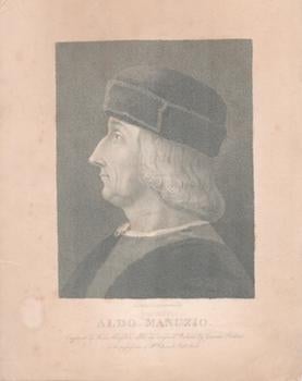 Item #71-3929 Portrait of Aldo Manuzio (Italian humanist, publisher and printer who founded...
